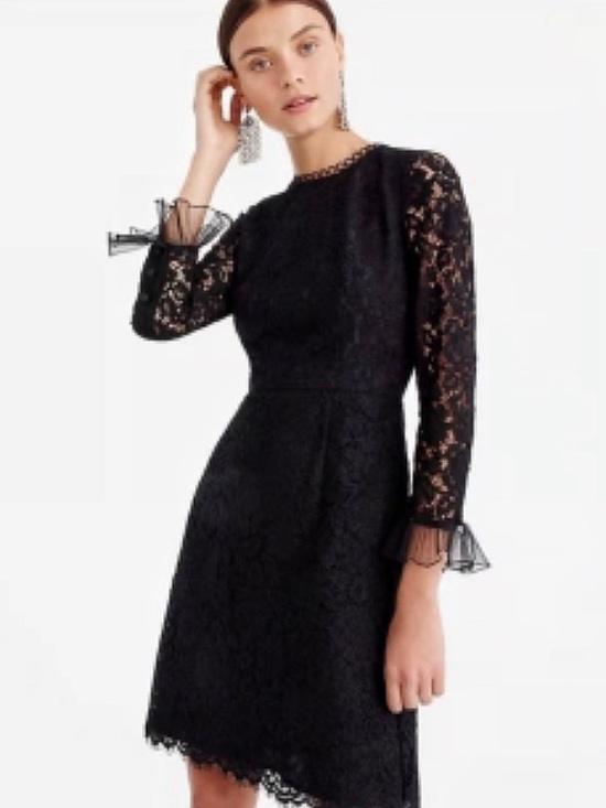 J. Crew Dresses & Skirts - (NWOT) J.Crew Long Sleeve Little Black Lace Dress - Size 0